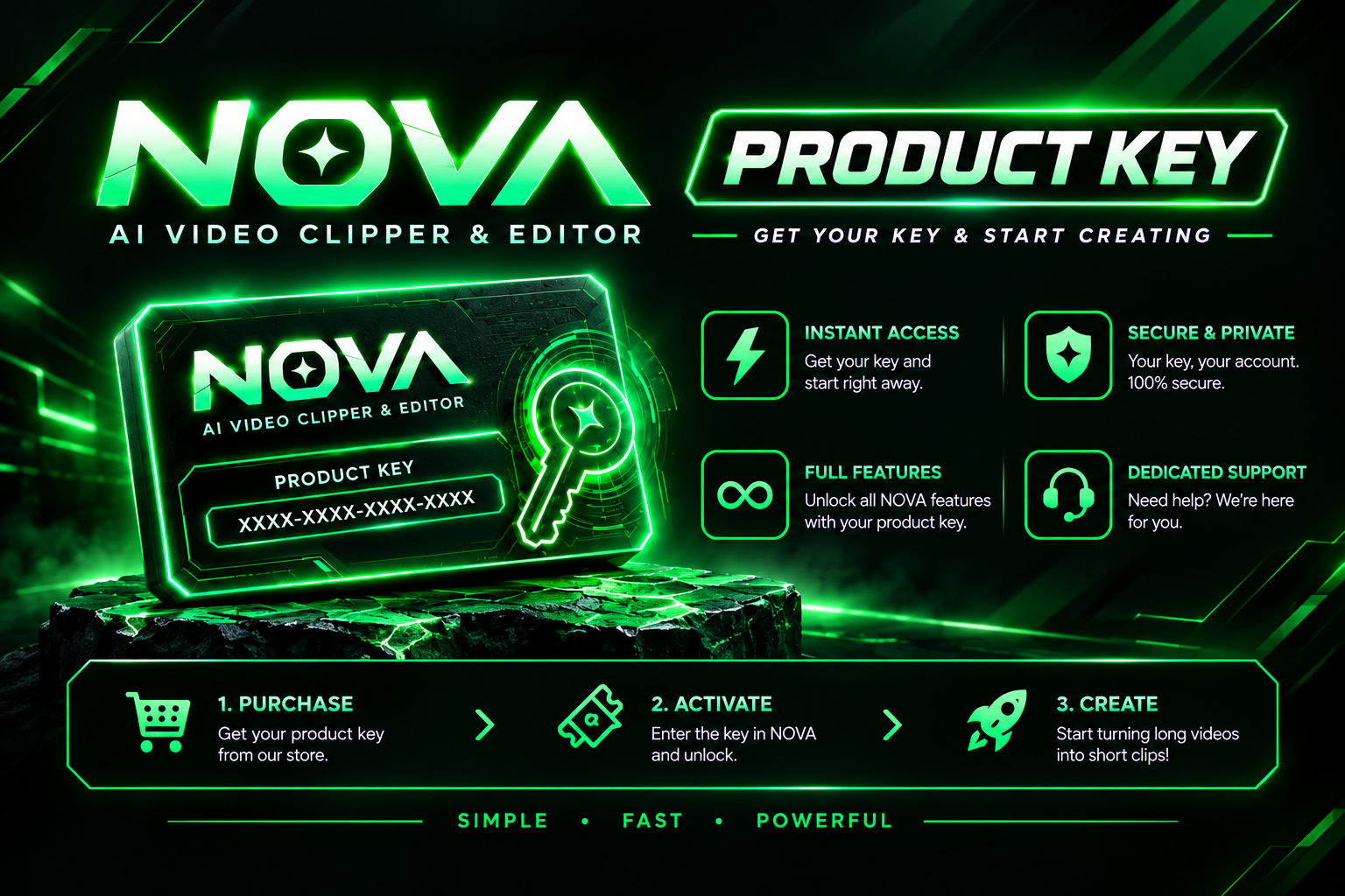 NOVA AI Video Clipper & Editor – Product Access Key